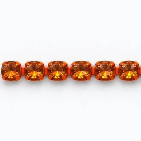 Amber Orange crystal chain